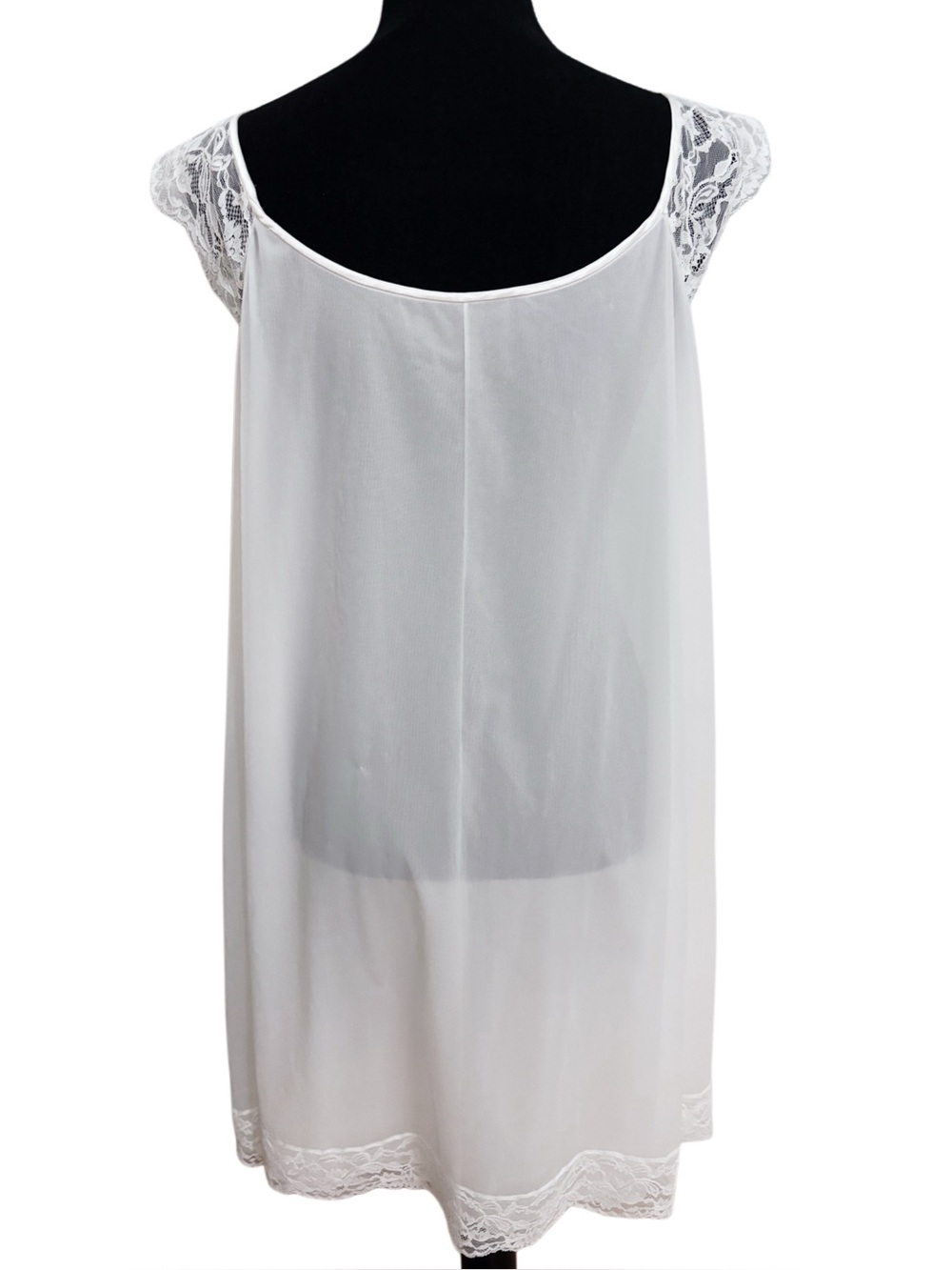 Vtg 50s 60s Vanity Fair White Sheer Babydoll Dress / Nightgown / Negligee -Large - Picture 6 of 16